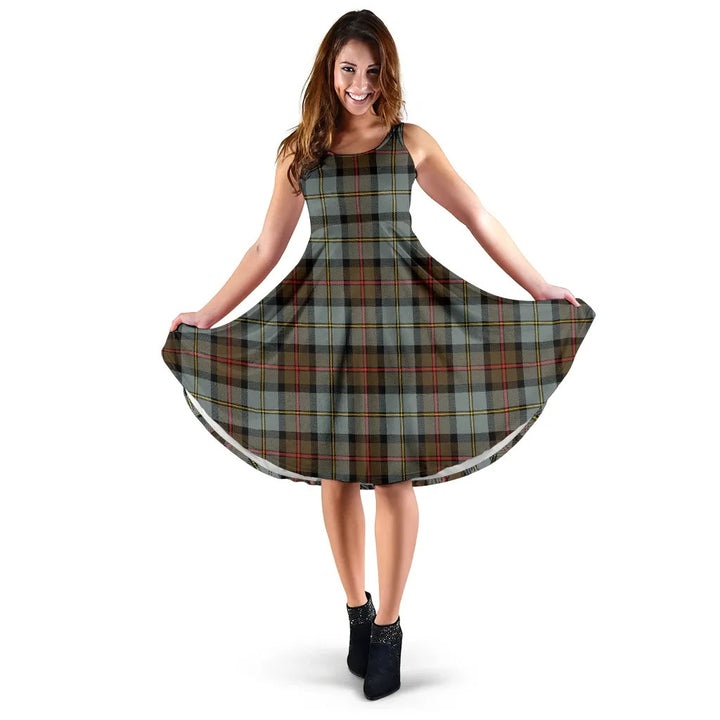 Scottish MacLeod of Harris Weathered Clan Tartan Women Midi Dress