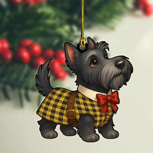 Scottish MacLeod of Lewis Ancient Clan Tartan Ornament Scottie Dog Tartan Plaid
