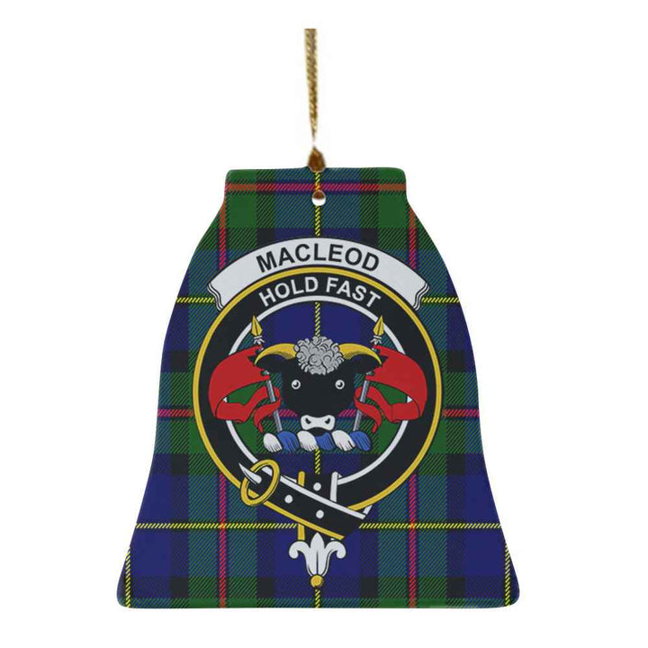 Scottish MacLeod of Lewis Clan Crest Tartan Ceramic Ornament Bell Shape Tartan Plaid