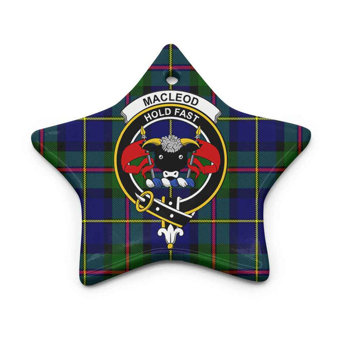 Scottish MacLeod of Lewis Clan Crest Tartan Ceramic Ornament Star Shape Tartan Plaid