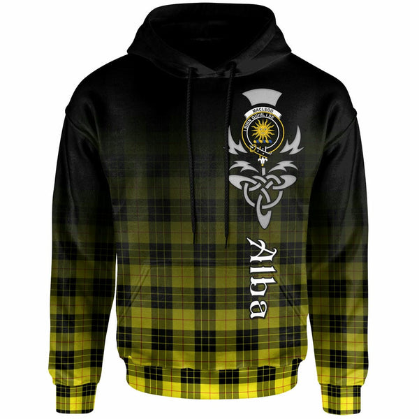 Scottish MacLeod of Lewis Clan Crest Tartan Hoodie - Alba Gu Brath Family Crest Celtic Inspired Front Side Tartan Plaid