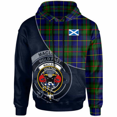 Scottish MacLeod of Lewis Clan Crest Tartan Hoodie - Bend Style Front Side Tartan Plaid