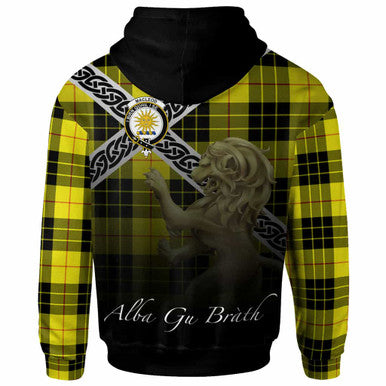 Scottish MacLeod of Lewis Clan Crest Tartan Hoodie - Scotland Lion Back Side Tartan Plaid
