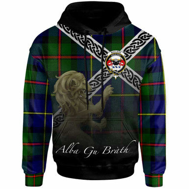 Scottish MacLeod of Lewis Clan Crest Tartan Hoodie - Scotland Lion Front Side Tartan Plaid