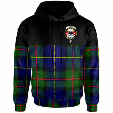 Scottish MacLeod of Lewis Clan Crest Tartan Hoodie - Horizontal Style Front Side Tartan Plaid