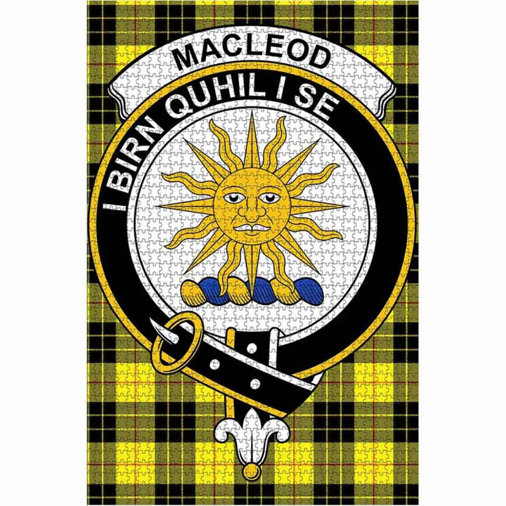 Scottish MacLeod of Lewis Clan Crest Tartan Jigsaw Puzzle 1