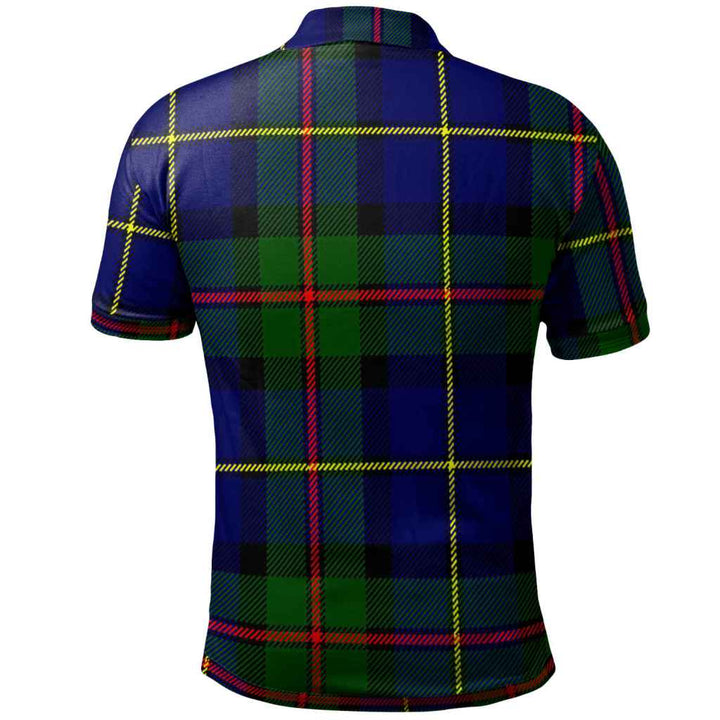 Scottish MacLeod of Lewis Clan Crest Tartan Polo Shirt Back Side Tartan Plaid