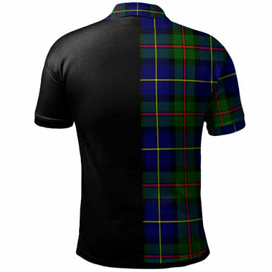 Scottish MacLeod of Lewis Clan Crest Tartan Polo Shirt - Half in Me Back Side Tartan Plaid