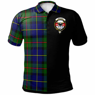 Scottish MacLeod of Lewis Clan Crest Tartan Polo Shirt - Half in Me Front Side Tartan Plaid