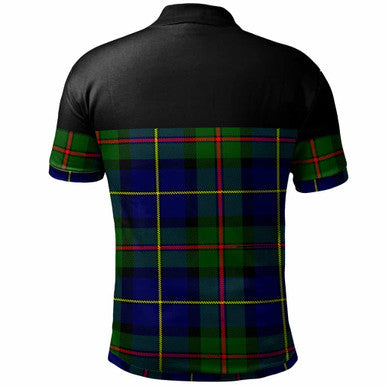 Scottish MacLeod of Lewis Clan Crest Tartan Polo Shirt - Horizontal Style Back Side Tartan Plaid