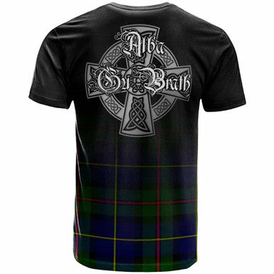 Scottish MacLeod of Lewis Clan Crest Tartan T-Shirt - Alba Gu Brath Family Crest Celtic Inspired Back Side Tartan Plaid