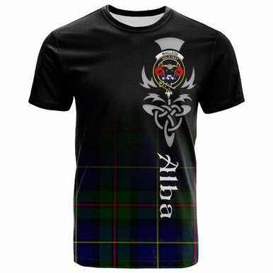 Scottish MacLeod of Lewis Clan Crest Tartan T-Shirt - Alba Gu Brath Family Crest Celtic Inspired Front Side Tartan Plaid