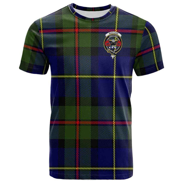 Scottish MacLeod of Lewis Clan Crest Tartan T-Shirt Front Side Tartan Plaid