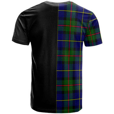 Scottish MacLeod of Lewis Clan Crest Tartan T-Shirt Half in Me Back Side Tartan Plaid