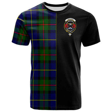 Scottish MacLeod of Lewis Clan Crest Tartan T-Shirt Half in Me Front Side Tartan Plaid