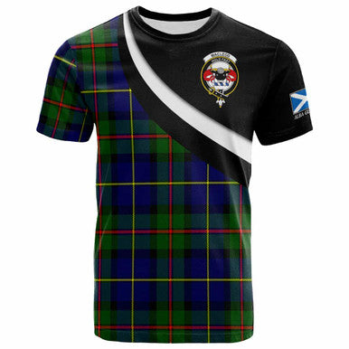 Scottish MacLeod of Lewis Clan Crest Tartan T-Shirt - Scotland Forever Style Front Side Tartan Plaid