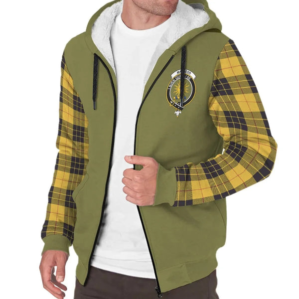 Scottish MacLeod of Lewis Modern Clan Crest Tartan Plaid Sleeve Sherpa Hoodie