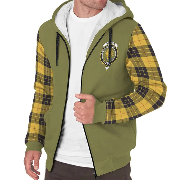 Scottish MacLeod of Lewis Modern Clan Crest Tartan Plaid Sleeve Sherpa Hoodie