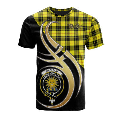 Scottish MacLeod of Lewis Modern Clan Crest Tartan T-Shirt Believe in Me Front Side Tartan Plaid