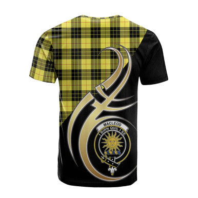 Scottish MacLeod of Lewis Modern Clan Crest Tartan T-Shirt Believe in Me Back Side Tartan Plaid
