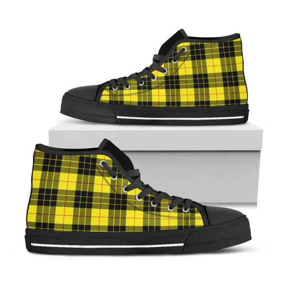 Scottish MacLeod of Lewis Modern Clan Tartan High Top Shoes Black Sole Tartan Plaid
