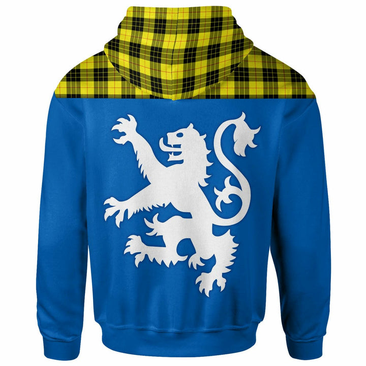 Scottish MacLeod of Lewis Modern Clan Tartan Hoodie - Lion Rampant of Scotland With Flag back Side Tartan Plaid