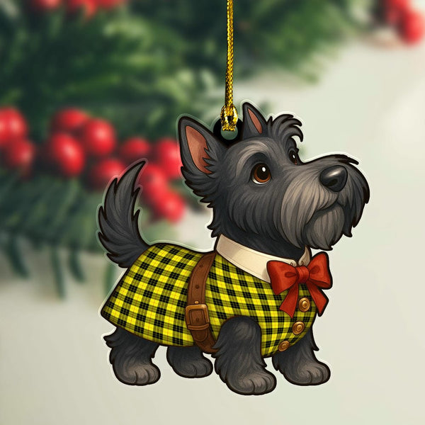 Scottish MacLeod of Lewis Modern Clan Tartan Ornament Scottie Dog Tartan Plaid