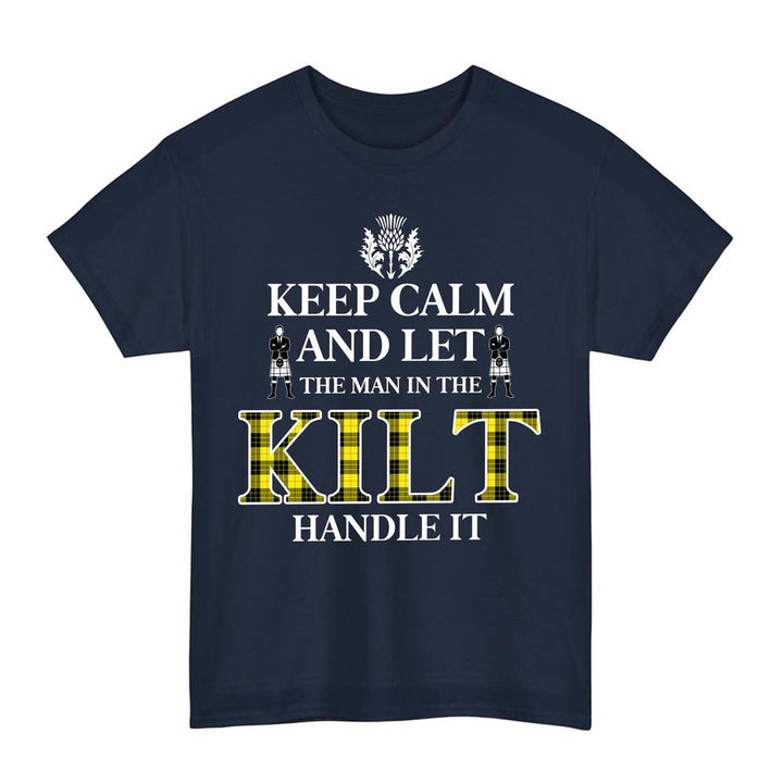 Scottish MacLeod of Lewis Modern Clan Tartan T-Shirt - Keep Calm Tartan Plaid Navy Color