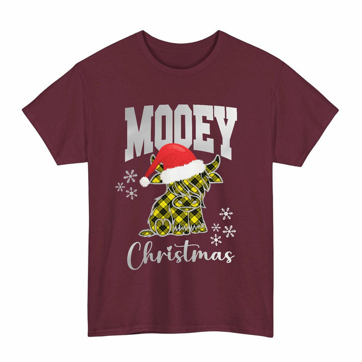 Scottish MacLeod of Lewis Modern Clan Tartan T-Shirt - Mooey Christmas Tartan Plaid Maroon Color