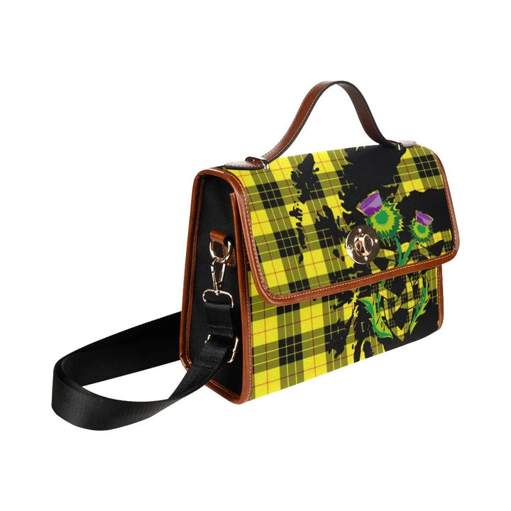 Scottish MacLeod of Lewis Modern Clan Tartan Waterproof Canvas Bag With Thistle Tartan Plaid 3