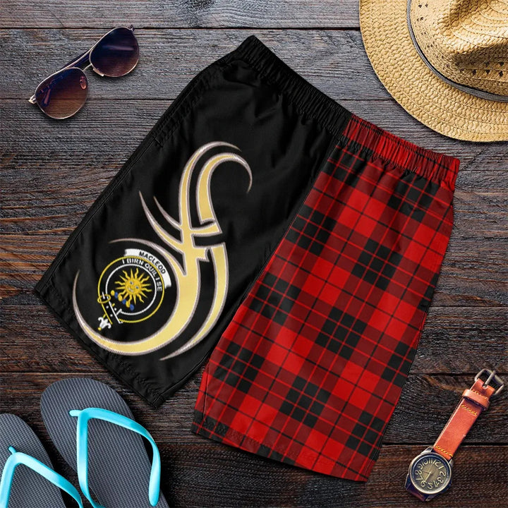 Scottish MacLeod of Raasay Clan Crest Tartan Believe in Me Men's Shorts