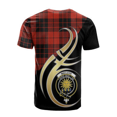 Scottish MacLeod of Raasay Clan Crest Tartan T-Shirt Believe in Me Back Side Tartan Plaid