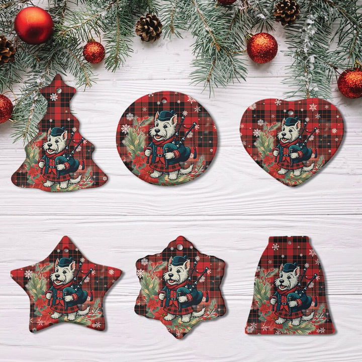 Scottish MacLeod of Raasay Clan Tartan Ceramic Ornament Cute Scottish Terrier Dog All Style Tartan Plaid
