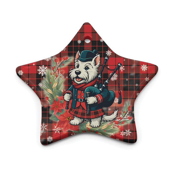 Scottish MacLeod of Raasay Clan Tartan Ceramic Ornament Cute Scottish Terrier Dog Star Style Tartan Plaid