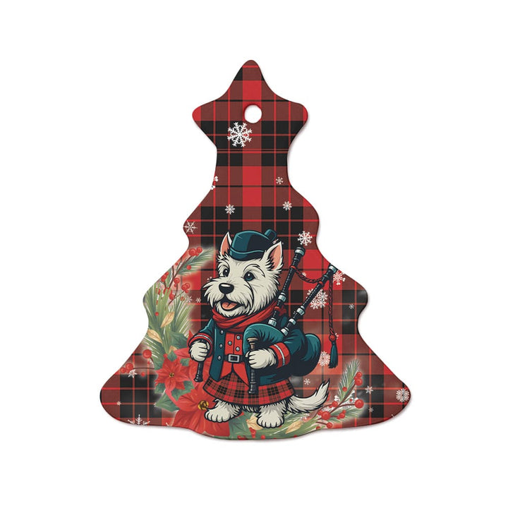 Scottish MacLeod of Raasay Clan Tartan Ceramic Ornament Cute Scottish Terrier Dog Tree Style Tartan Plaid
