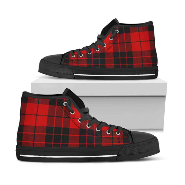 Scottish MacLeod of Raasay Clan Tartan High Top Shoes Black Sole Tartan Plaid