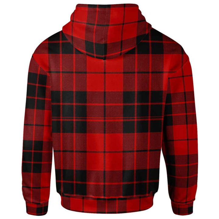 Scottish MacLeod of Raasay Clan Tartan Hoodie Back Side Tartan Plaid