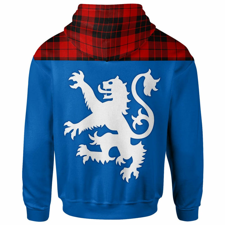 Scottish MacLeod of Raasay Clan Tartan Hoodie - Lion Rampant of Scotland With Flag back Side Tartan Plaid