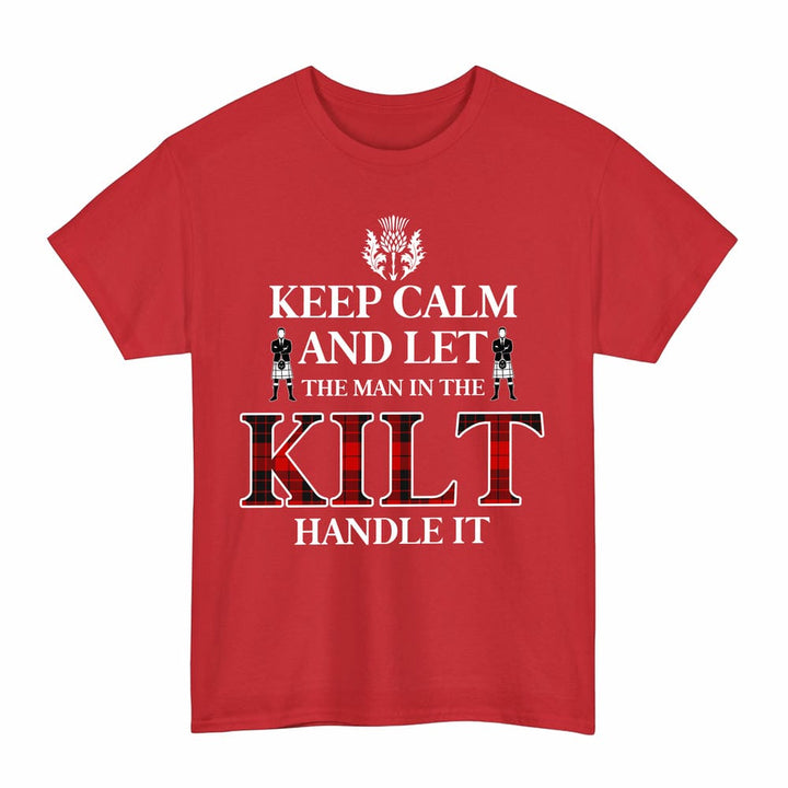 Scottish MacLeod of Raasay Clan Tartan T-Shirt - Keep Calm Tartan Plaid Red Color