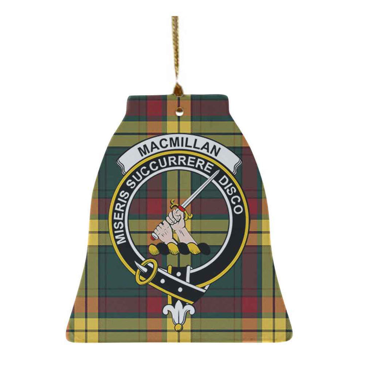 Scottish MacMillan Clan Crest Tartan Ceramic Ornament Bell Shape Tartan Plaid
