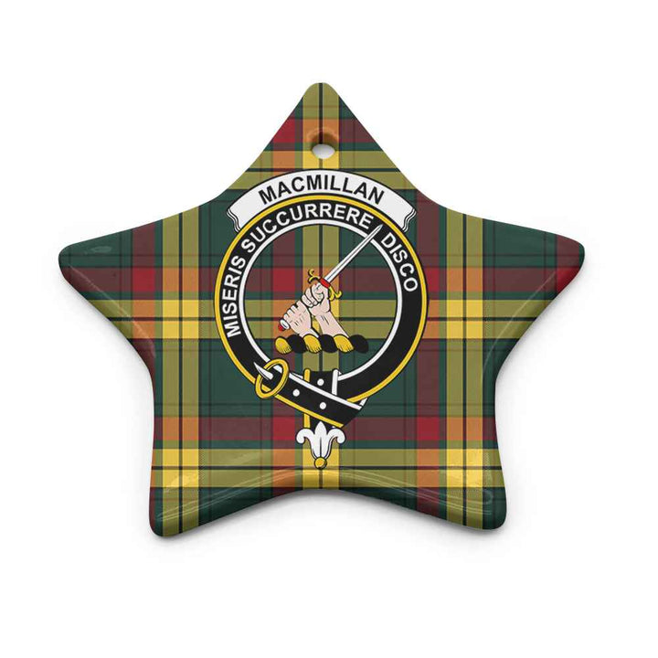 Scottish MacMillan Clan Crest Tartan Ceramic Ornament Star Shape Tartan Plaid