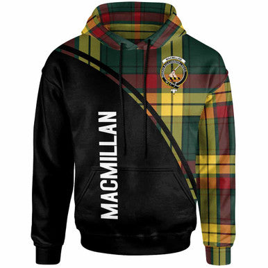 Scottish MacMillan Clan Crest Tartan Curve Hoodie Front Side Tartan Plaid