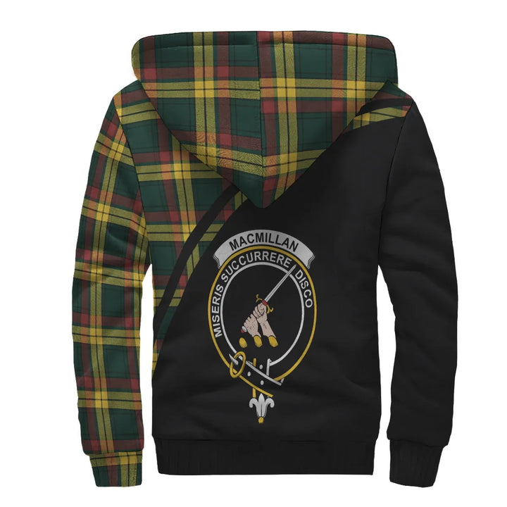 Scottish MacMillan Clan Crest Tartan Curve Sherpa Hoodie