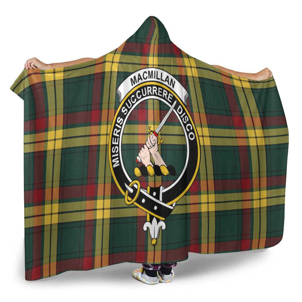 Scottish MacMillan Clan Crest Tartan Hooded Blanket Tartan Plaid 2