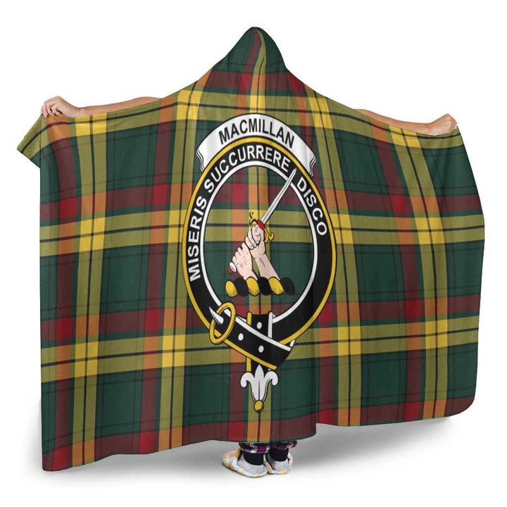 Scottish MacMillan Clan Crest Tartan Hooded Blanket Tartan Plaid 2