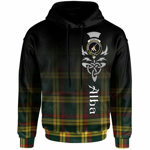 Scottish MacMillan Clan Crest Tartan Hoodie - Alba Gu Brath Family Crest Celtic Inspired Front Side Tartan Plaid