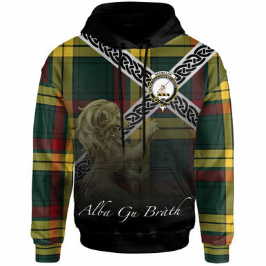 Scottish MacMillan Clan Crest Tartan Hoodie - Scotland Lion Front Side Tartan Plaid