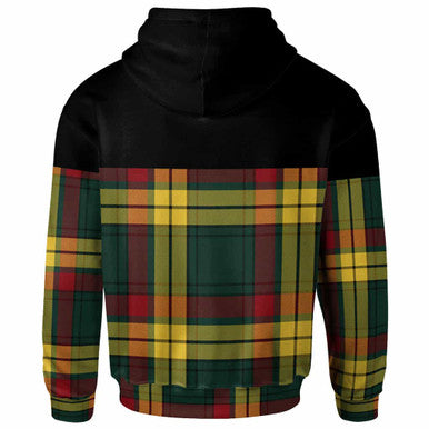 Scottish MacMillan Clan Crest Tartan Hoodie - Horizontal Style Back Side Tartan Plaid