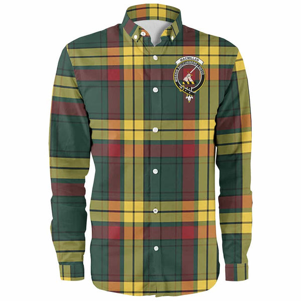Scottish MacMillan Clan Crest Tartan Long Sleeve Shirt Front Side Tartan Plaid