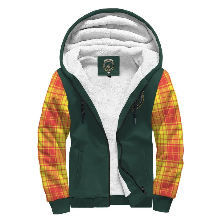 Scottish MacMillan Clan Crest Tartan Plaid Sleeve Sherpa Hoodie